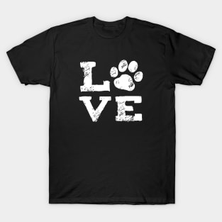 LOVE with Dog Paw Print T-Shirt